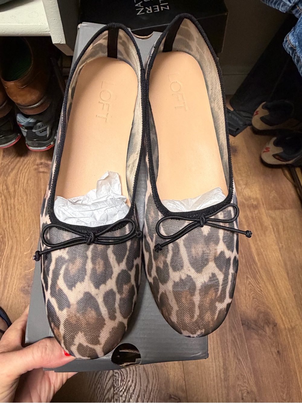 LOFT Leopard Print Ballet Flats in Brown and Black Size 7.5 8